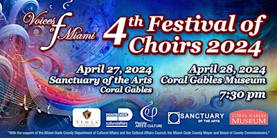 Primaire afbeelding van Voices of Miami 4th Festival of Choirs - 2024.       APRIL 28, 2024 Tickets