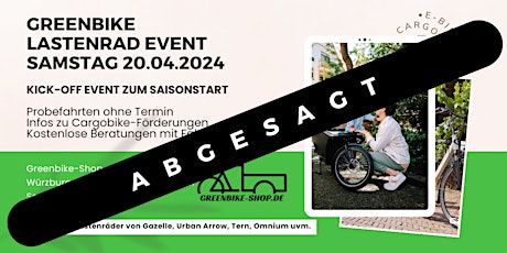 Abgesagt! Greenbike-Event: Kick-Off zur Fahrrad-Saison 2024