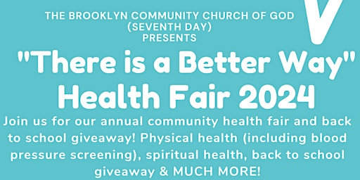 Image principale de "There is a Better Way" Health Fair 2024