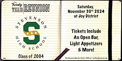 Imagem principal do evento Stevenson Class of 2004: Twenty Year Reunion