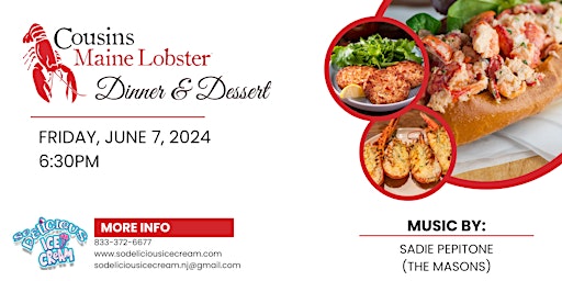 June 7, 2024 - 6:30pm Seating. Dinner & Dessert  primärbild
