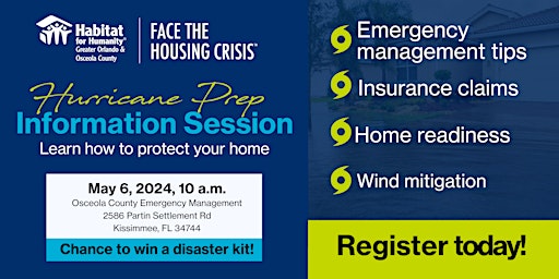 Immagine principale di Hurricane Preparedness Information Session - Osceola County 