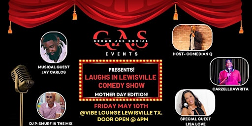 Image principale de LAUGHS IN LEWISVILLE COMEDY SHOW Mother's Day Edition