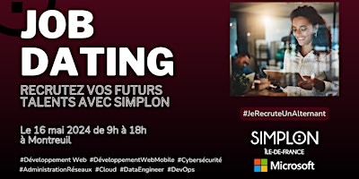 Imagem principal do evento Job Dating Simplon IDF : Inscrivez-vous dès maintenant !