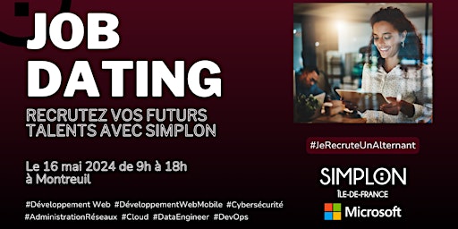 Imagem principal do evento Job Dating Simplon IDF : Inscrivez-vous dès maintenant !