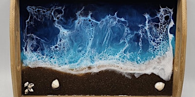 Ocean Wave Epoxy Resin Serving Tray primary image