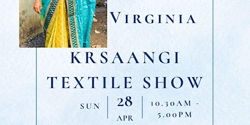 KRSAANGI TEXTILE POPUP SHOW : VIRGINIA primary image