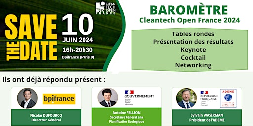 Hauptbild für Baromètre Cleantech Open France 2024