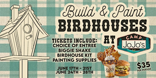 Build & Paint Birdhouses at Camp JoJo’s Naperville! primary image