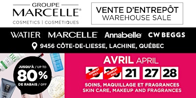 Immagine principale di Vente d'entrepôt Groupe Marcelle Warehouse Sale - Printemps/Spring 2024 