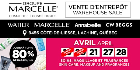 Vente d'entrepôt Groupe Marcelle Warehouse Sale - Printemps/Spring 2024