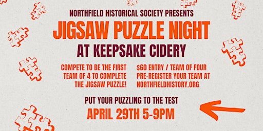 Imagem principal do evento Jigsaw Puzzle Night at Keepsake Cidery