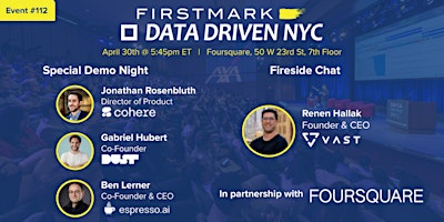 Primaire afbeelding van Data Driven NYC with VAST, Cohere, Dust & Espresso AI