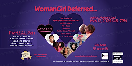 Imagem principal de A WomanGirl Deferred:  A Mother's Day Healing ConcertTalk