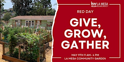 Imagen principal de Keller Williams La Mesa RED Day: Give, Grow, Gather!