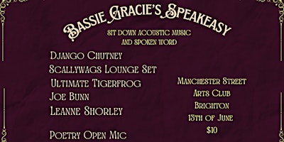 Imagem principal do evento Bassie Gracie's Speakeasy