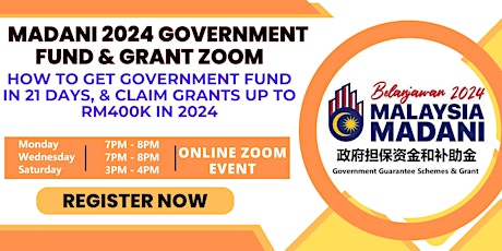 Madani 2024 Government SME Funds  & Grants Zoom Webinar