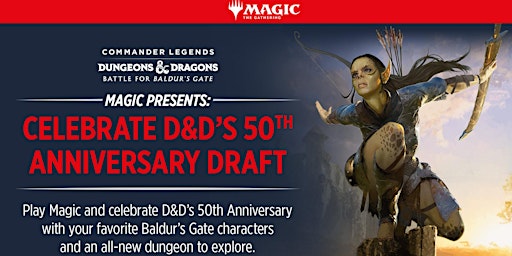Imagem principal do evento D&D 50th Anniversary Baldur's Gate Draft