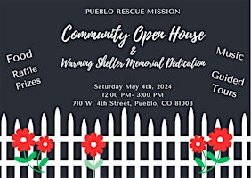 Hauptbild für Pueblo Rescue Mission Open House & Memorial Warming Shelter Dedication