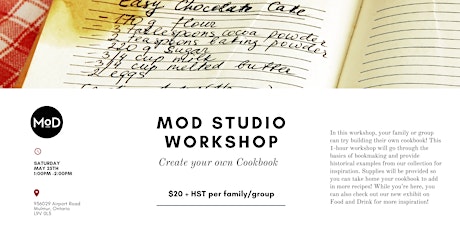 Image principale de MoD Studio Workshop: Make Your Own Cookbook