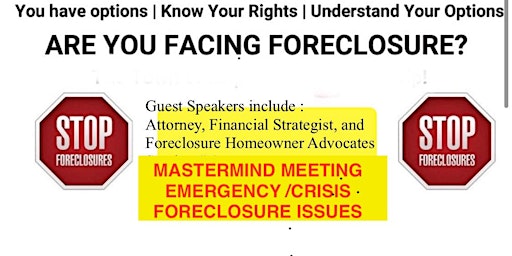 Primaire afbeelding van Virtual Seminar on Stopping Foreclosure!