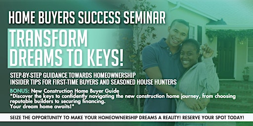 Imagem principal do evento NEW GEORGIA HOME LOAN PROGRAM AVAILABLE! HOME BUYER SUCCESS SEMINAR!