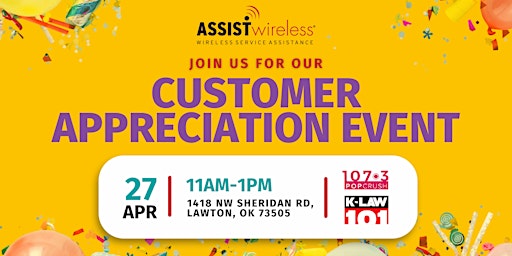 Primaire afbeelding van Assist Wireless Customer Appreciation Event - Lawton