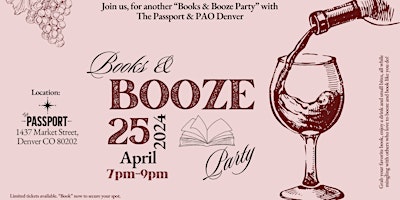 Image principale de Books & Booze Event with The Passport & PAO Denver