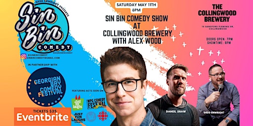 Sin Bin Comedy Show at Collingwood Brewery with Alex Wood primary image