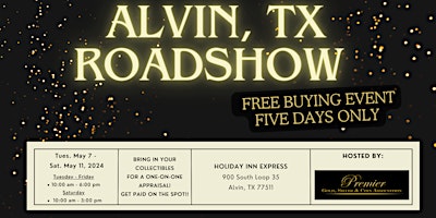 ALVIN ROADSHOW  - A Free, Five Days Only Buying Event! primary image