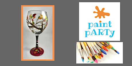 Paint'N'Sip Two Wine Glasses - Fall Leaves - $35 pp primary image