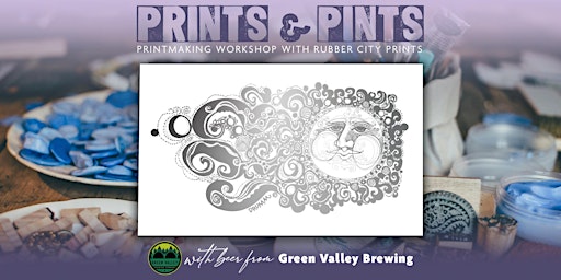 Primaire afbeelding van Prints & Pints with Rubber City Prints & Green Valley Brewing (May 4th)