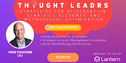 Strategies for Acceleration, Strategic Accounts, and Methodology Optimization primary image