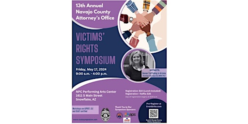 Primaire afbeelding van 13th Annual Navajo County Attorney's Office Victims' Rights Symposium
