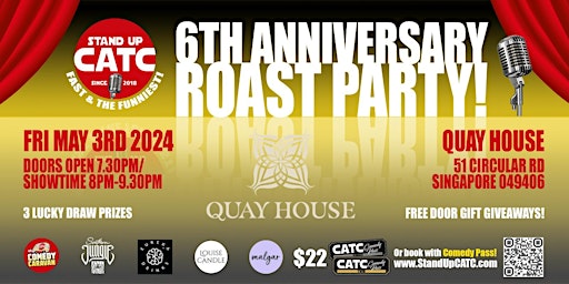 Primaire afbeelding van STAND UP CATC FAST & THE FUNNIEST: 6TH ANNIVERSARY COMEDY ROAST!