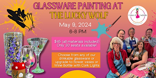 Imagen principal de Glassware Painting at The Lucky Wolf!