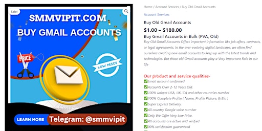 Best Sites to Buy Gmail Accounts 100%  in Bulk (PVA, Old) primary image