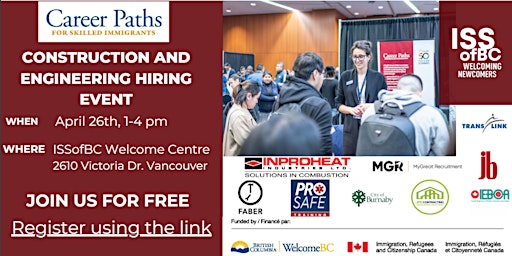 Immagine principale di ISSofBC CONSTRUCTION and ENGINEERING EVENT for Skilled Immigrants 