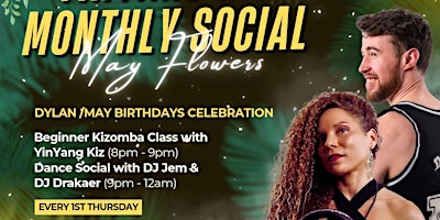 YinYang Kiz Monthly Social: May Flowers + Dylan's Birthday Celebration primary image