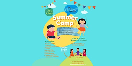 Speech and Language Enrichment Summer Camp June 3-6