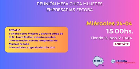 Hauptbild für Reunión mesa chica de Mujeres FECOBA