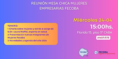 Immagine principale di Reunión mesa chica de Mujeres FECOBA 