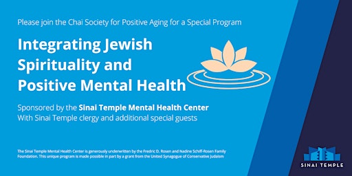Integrating Jewish Spirituality and Positive Mental Health primary image