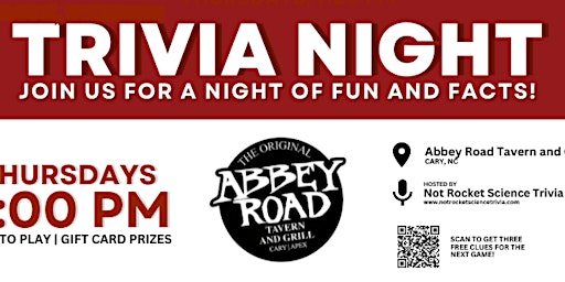 Image principale de Abbey Road Tavern Cary Trivia Night