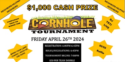 Hauptbild für $1K Cash Cornhole Tournament, Family Lost Home in Devastating Fire
