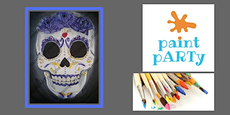 Paint'N'Sip Canvas - Sugar Skull - $35pp primary image
