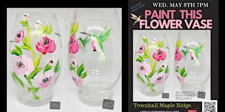 Paint the Hummingbird Flower VASE  in Maple Ridge