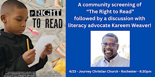 Primaire afbeelding van "The Right to Read" Screening & Discussion with Kareem Weaver