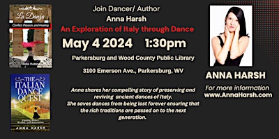 Primaire afbeelding van A book talk & dance demo with author Anna Harsh.