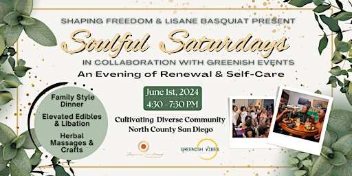 Primaire afbeelding van Soulful Saturdays: An Community Event Focused on Renewal & Self Care